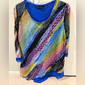 Colorful Long Sleeve Women's Top